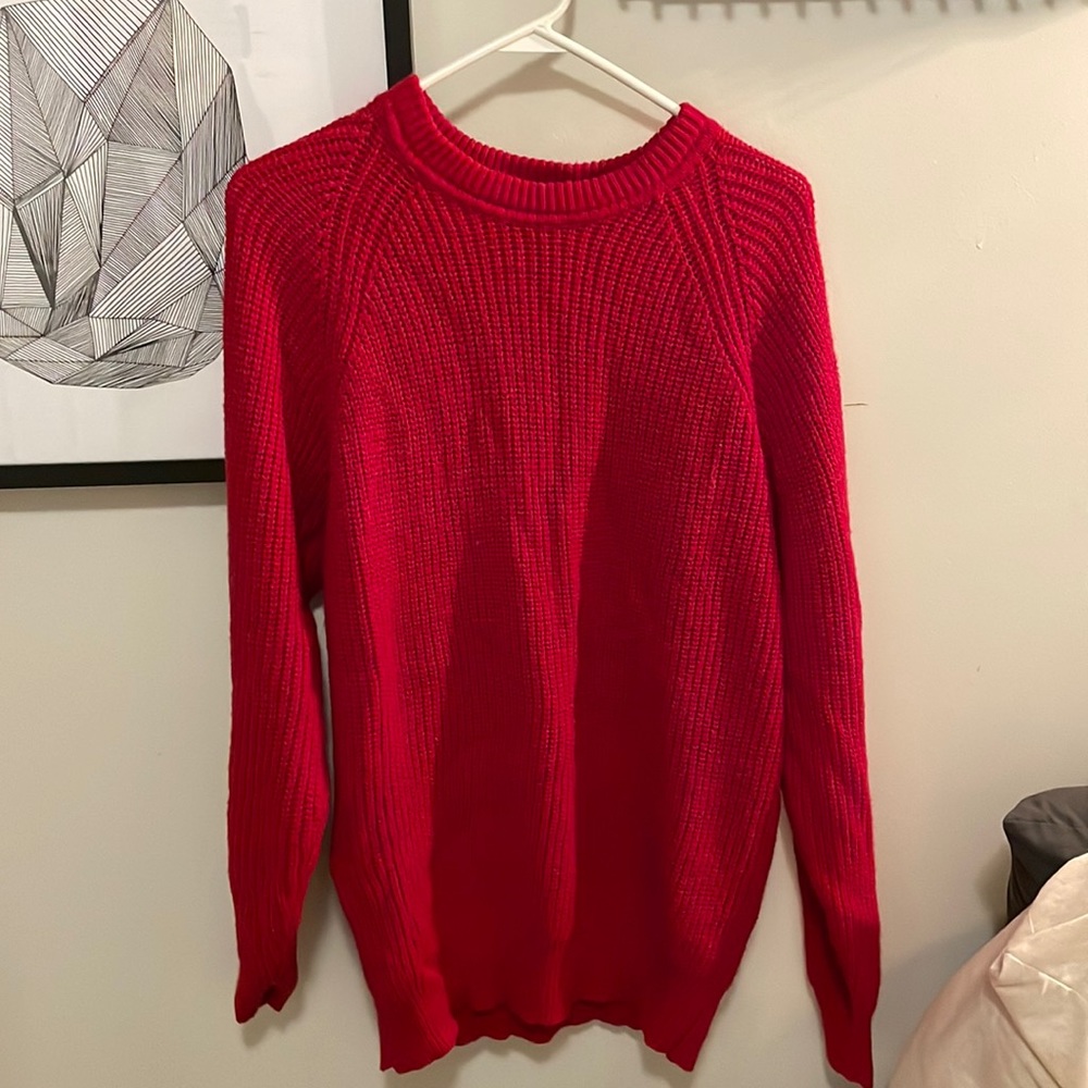 Red knit sweater